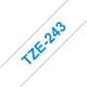 Brother TZe-243 Schriftband 18mm x 8m. blau auf weiß. selbstklebend