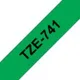 Brother TZE-741 Laminiertes Band schwarz auf grün 8m x 18mm