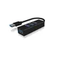 ICY BOX IB-HUB1419-U3 USB 3.0 to 4-Port Type-A, Aluminium, schwarz, 15 cm Kabel