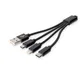 DIGITUS 3-in-1 Kabel USB-A + Lightning + Micro USB + USB-C