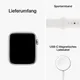 Apple Watch SE (2. Gen) GPS 44mm Aluminium Silber Sportarmband Weiß