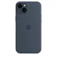 Apple Original iPhone 14 Plus Silikon Case mit MagSafe Sturmblau