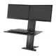 Ergotron 33-407-085 WorkFit-SR Dual Steh Sitz Arbeitsplatz mit Arbeitsfläche schwarz