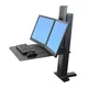 Ergotron 33-407-085 WorkFit-SR Dual Steh Sitz Arbeitsplatz mit Arbeitsfläche schwarz