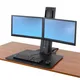 Ergotron 33-407-085 WorkFit-SR Dual Steh Sitz Arbeitsplatz mit Arbeitsfläche schwarz