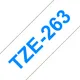 Brother TZe-263 Schriftband 36mm x 8m. blau auf weiß. laminiert