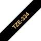 Brother TZe-334 Schriftband gold auf schwarz. 12mm x 8 m. selbstklebend