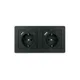 Kabelmeister Einbausteckdose 2-fach m. Schnelllader (20W, PD3.0), USB, anthrazit
