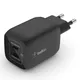 Belkin 65W Dual USB-C Ladegerät, Power Deliver, PPS, schwarz, universal
