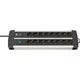 Brennenstuhl Premium ALU-Line 16-fach Duo schwarz mit 2 Scha alter, 3 m