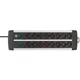 Brennenstuhl Premium ALU-Line 16-fach Duo schwarz mit 2 Scha alter, 3 m