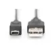 DIGITUS USB 2.0 Anschlusskabel, Typ A - mini B (5pin) St/St, 1.8m schwarz
