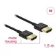 DeLOCK 84772 Slim Premium HDMI Kabel 1.50 m dreifach geschirmt  schwarz