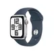Apple Watch Series SE (2023) Aluminium 40mm silber (Sportarmband sturmblau) S/M
