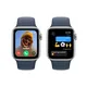 Apple Watch Series SE (2023) Aluminium 40mm silber (Sportarmband sturmblau) S/M