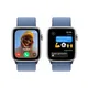 Apple Watch Series SE (2023) Aluminium 44mm silber (Sport Loop winterblau)