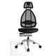 Topstar Design-Bürodrehstuhl mit Kopfstütze und Netzrücken, Höhe 830mm, schwarz