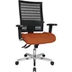 Topstar Operator-Drehstuhl mit Netz-Rückenlehne schwarz, Bezug orange