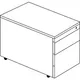Schubladencontainer, Rollen, 579x600, 1 Materials.,1 Hängereg, alu/gelbgrün/weiß