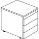 Schubladencontainer mit Rollen, 570x600, Stahlpl., 3 Schubl. weiß/alu
