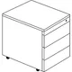 Schubladenrollcontainer, HxT 570x600 mm, Stahlplatte, 3 Schubl., graphitschwarz