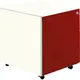 Schubladencontainer mit Rollen, 570x600mm, Stahlplatte, 3 Schubladen, weiß/rot