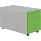 Schubladencontainer mit Rollen, 520x800, 1 Materialschub, 1 Hängereg, alu/grün
