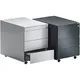 Schubladencontainer mit Rollen, 570x800mm, Stahlplatte, 3xSchublade, weiß/grau