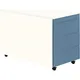 Schubladencontainer mit Rollen, 570x800mm, Stahlplatte, 3xSchublade, weiß/blau