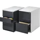 Schubladencontainer, 720x800, 2 Materialschübe, 1 Hängereg., alu/gelbgrün/weiß
