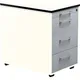Schubladencontainer auf Rollen, 573x600mm, 3 Schubl., reinweiß/alusilber/weiß