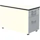 Schubladencontainer m.Rollen, 523x800mm, 1 Materialschub, r.weiß/alusilber/weiß
