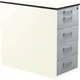 Schübecontainer mit Sockel, H 708mm, HPL-Vollkernpl., 4 Schübe, weiß/alu