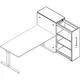 Hochauszugschrank, Thekenelement rechts stehend, H 1250 mm, weiß/anthrazitgrau