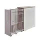 Hochauszugschrank, Thekenelement links stehend, H 1025mm, reinweiß/anthrazitgrau