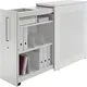 Hochauszugschrank, Thekenelement links stehend, H 1025mm, reinweiß/anthrazitgrau