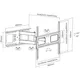 EQUIP 650316 37"-70” voll bewegliche TV-Wandhalterung Kabelkanal 94 cm geeignet für 4 Kabel schwarz