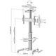 EQUIP 650602 37"-70" LCD-TV Wagen mit 90° Drehfunktion Kabelkanal 94cm max. 4 Kabel silber