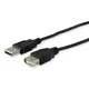 EQUIP 128852 USB 2.0 A auf A Verlängerungskabel 5.0m , Schwarz