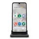 Doro 8100 Plus inkl. Tischladestation und Wallet Case Mobiltelefon grau