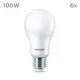 Philips LED Normallampe mit 100W, E27 Sockel, Matt, Warmwhite (2700K) 6er Pack