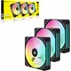Corsair iCUE LINK QX120 RGB Starter Kit, schwarz, LED-Steuerung, 120mm, 3er-Pack
