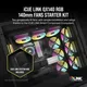 Corsair iCUE LINK QX140 RGB Starter Kit, schwarz, LED-Steuerung, 140mm, 2er-Pack