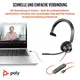 Poly Blackwire 3310-M Headset for Business - USB-C/A-Adapter - MS Teams