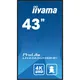 iiyama ProLite LH4365UHSB-B1 108cm (43") 4K UHD Signage Monitor DP/HDMI/RJ45