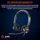 Poly Blackwire 3320 USB-C Stereo-Headset inkl. USB-C/A-Adapter, UC-zertifiziert