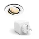 Philips Hue White Amb. Milliskin Einbauspot eckig  250lm Erweiterung + Smart Plug