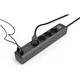 Hama 00223189 Steckdosenleiste, 4-fach, USB-C/A 65W, PD, Schalter, 1,4 m, Schwarz/Grau