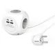 Hama 00223195 Steckdosenwürfel, 3-fach, USB-C/A, 17 W, mit Schalter, 1,4 m, Weiß