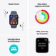 Apple Watch SE GPS 44mm Alu Silber Sport Loop Armband Blue Cloud